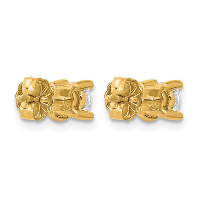 14K Yellow Gold 2/3 Ctw Lab Grown Diamond Vs+ F+ Round 4 Prong Heavy Wt. Stud Earrings