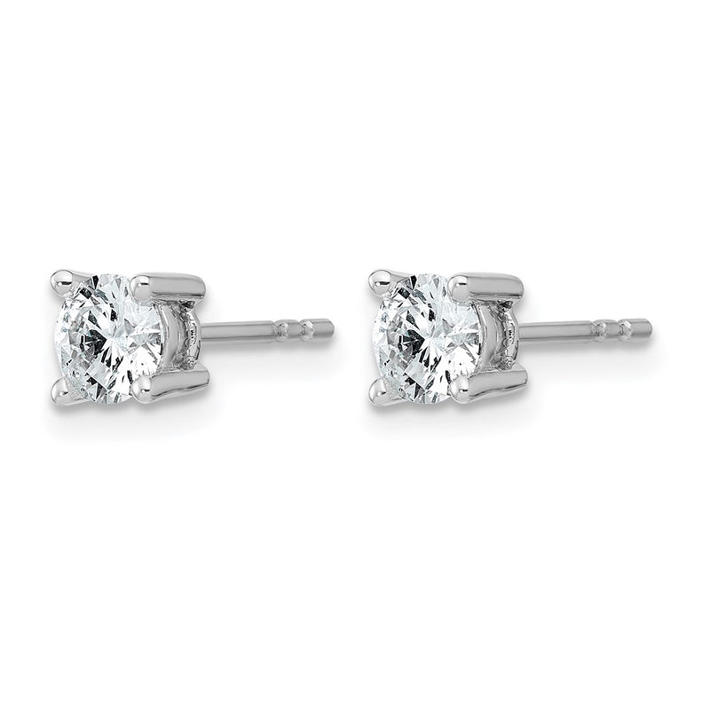 14K White Gold 3/4 Ctw Lab Grown Diamond Vs+ F+ Round 4 Prong Heavy Wt. Stud Earrings