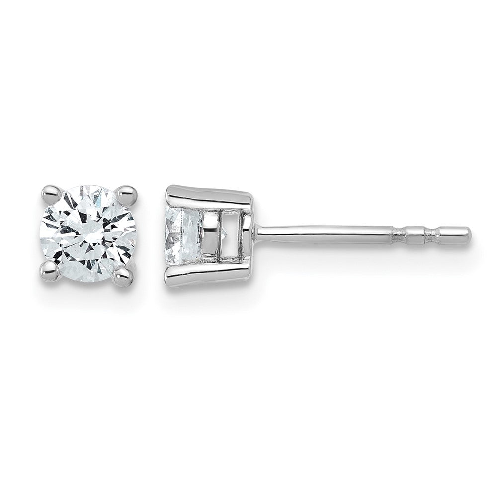 14K White Gold 3/4 Ctw Lab Grown Diamond Vs+ F+ Round 4 Prong Heavy Wt. Stud Earrings