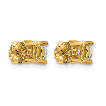 14K Yellow Gold 1 Ctw Lab Grown Diamond Vs+ F+ Round 4 Prong Heavy Wt. Stud Earrings