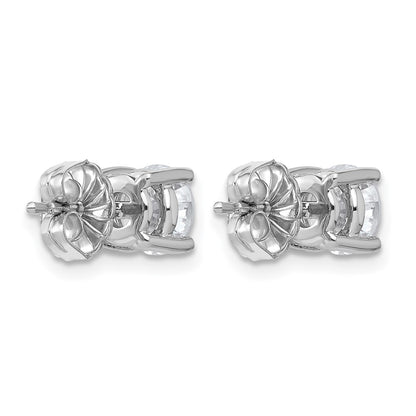 14K White Gold 2 Ctw Lab Grown Diamond Vs+ F+ Round 4 Prong Heavy Wt. Stud Earrings