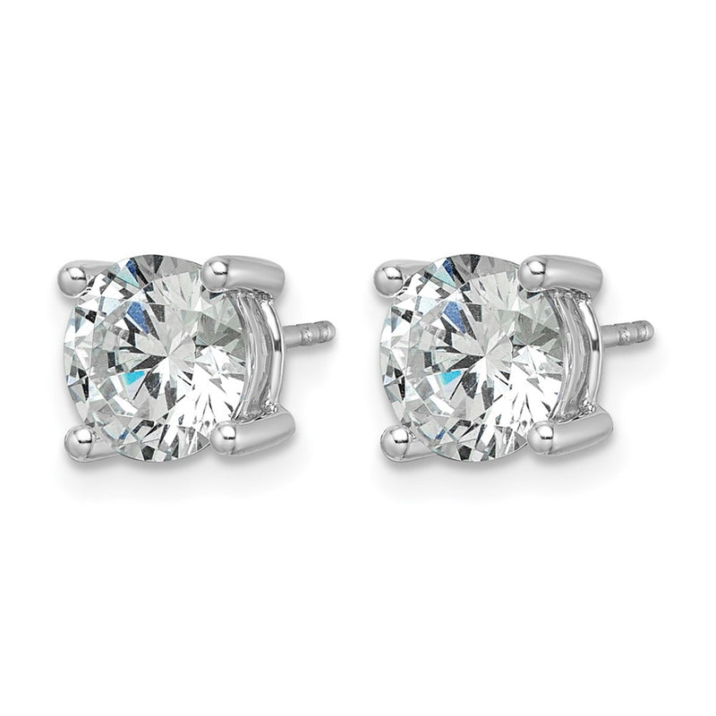 14K White Gold 3 Ctw Lab Grown Diamond Vs+ F+ Round 4 Prong Heavy Wt. Stud Earrings