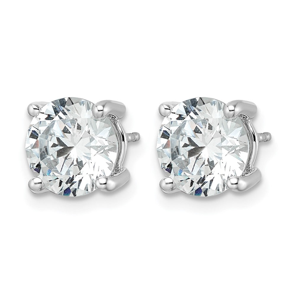 14K White Gold 5 Ctw Lab Grown Diamond Vs+ F+ Round 4 Prong Heavy Wt. Stud Earrings
