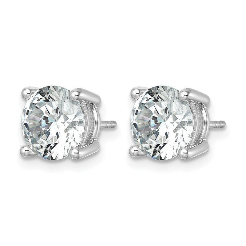 14K White Gold 6 Ctw Lab Grown Diamond Vs+ F+ Round 4 Prong Heavy Wt. Stud Earrings