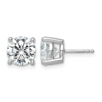 14K White Gold 6 Ctw Lab Grown Diamond Vs+ F+ Round 4 Prong Heavy Wt. Stud Earrings