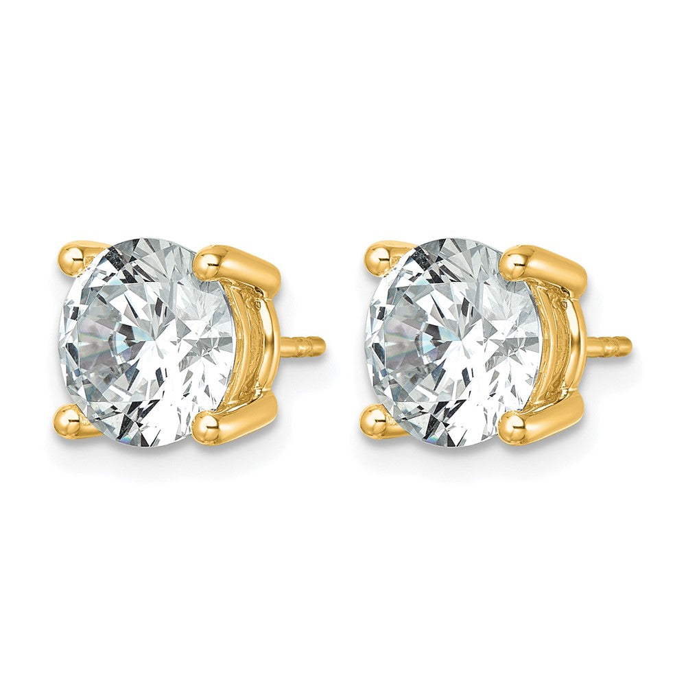 14K Yellow Gold 6 Ctw Lab Grown Diamond Vs+ F+ Round 4 Prong Heavy Wt. Stud Earrings