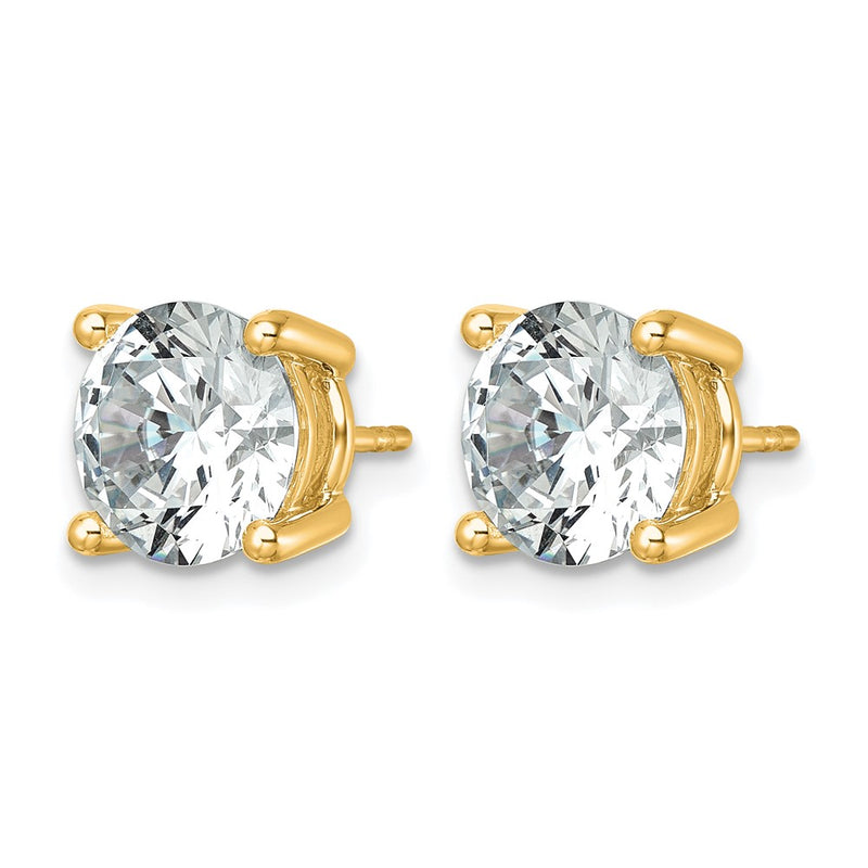 14K Yellow Gold 6 Ctw Lab Grown Diamond Vs+ F+ Round 4 Prong Heavy Wt. Stud Earrings