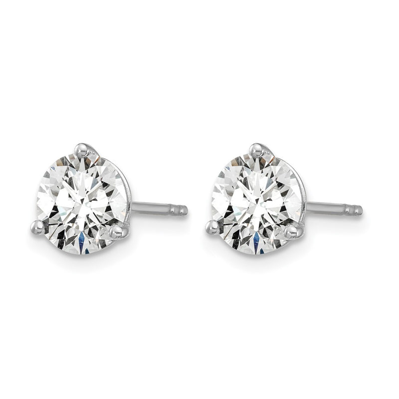 14K White Gold 3 Ctw Lab Grown Diamond Vs+ F+ Round Prong Heavy Wt. Stud Earrings