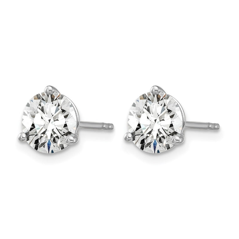 14K White Gold 4 Ctw Lab Grown Diamond Vs+ F+ Round 3 Prong Heavy Wt. Stud Earrings