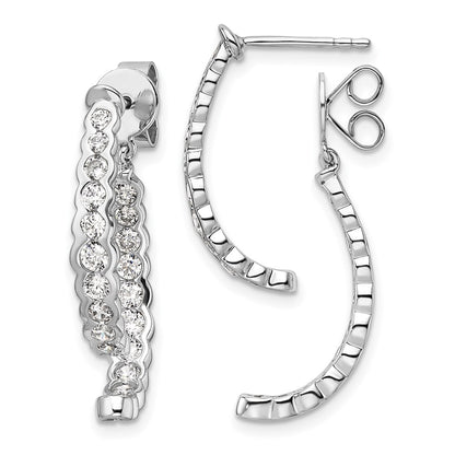 14k White Gold 1 1/2 Ct. Lab Grown Diamond VS/SI+ G+ Front and Back Dangle Post Earrings