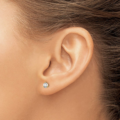 14K Yellow Gold 1/2 Ctw Lab Grown Diamond Vs+ F+ Round 3 Prong Heavy Wt. Screwback Stud Earrings