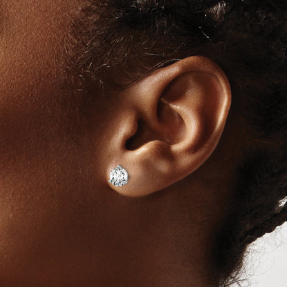 14K Yellow Gold 3/4 Ctw Lab Grown Diamond Vs+ F+ Round 3 Prong Heavy Wt. Screwback Stud Earrings