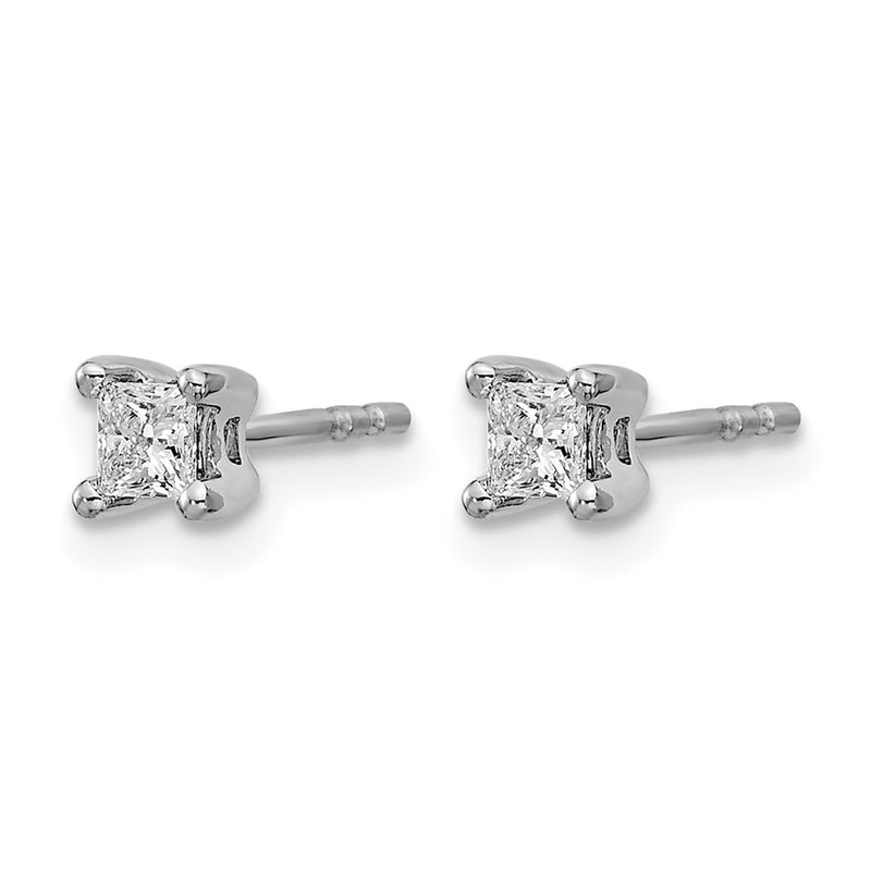 14k White Gold 1/3 ctw Lab Grown Diamond VS/SI+ G+ Princess 4 Prong Heavy Wt. Stud Earrings