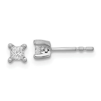 14k White Gold 1/3 ctw Lab Grown Diamond VS/SI+ G+ Princess 4 Prong Heavy Wt. Stud Earrings