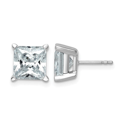 14k White Gold 6 ctw Certified Lab Grown Diamond VS/SI+ G+ Princess 4 Prong Heavy Wt. Stud Earrings