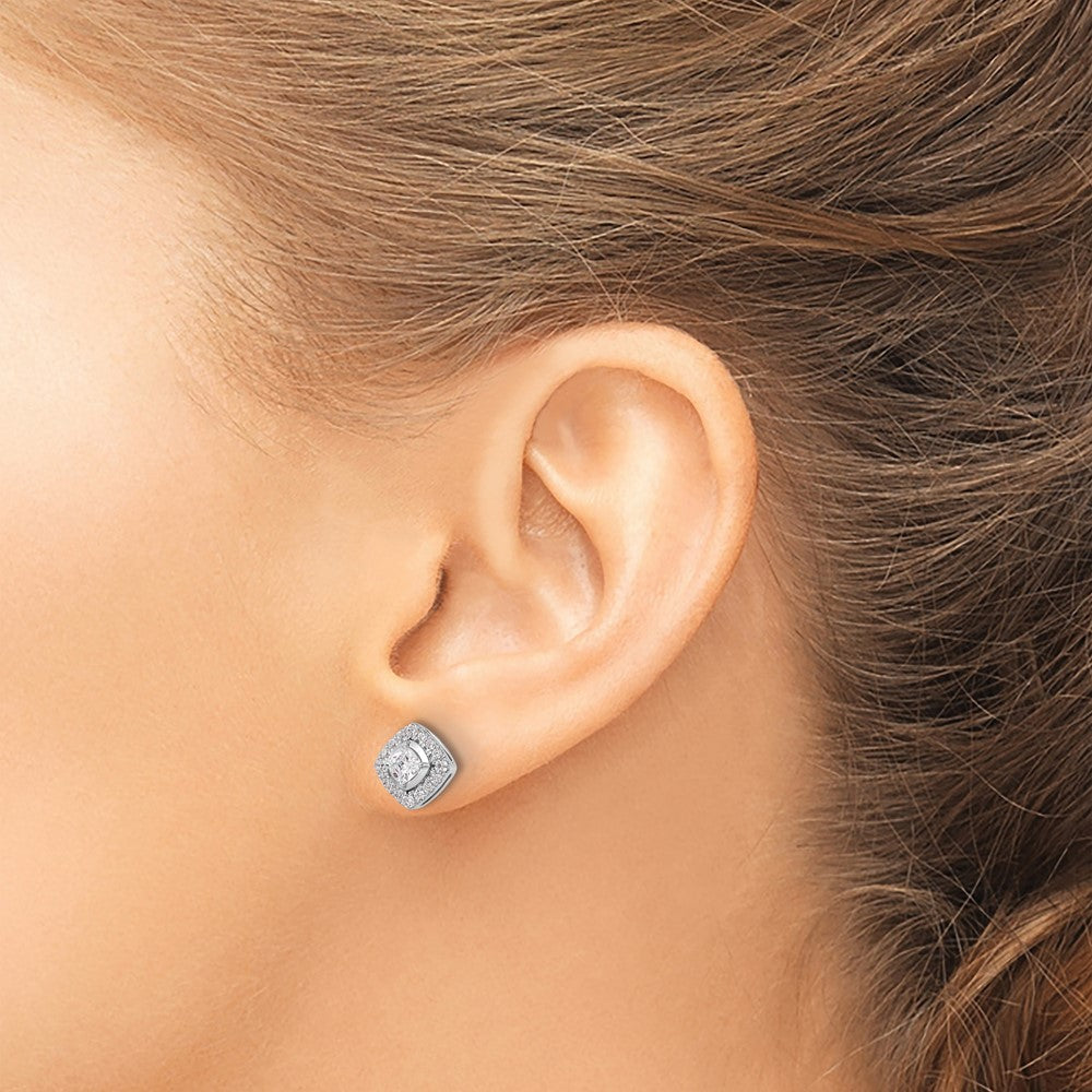 14K White Gold Lab Grown Diamond VS/SI+ G+ Post Earrings