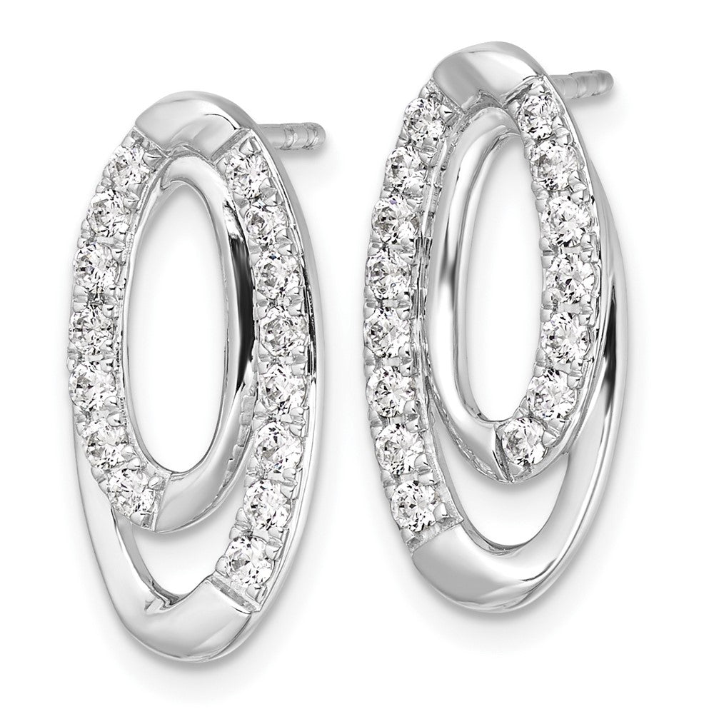 14k White Gold 5/8 Ct. Lab Grown Diamond VS/SI+ G+ Complete Oval Post Earrings