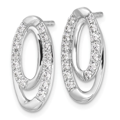 14k White Gold 5/8 Ct. Lab Grown Diamond VS/SI+ G+ Complete Oval Post Earrings