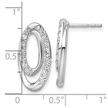 14k White Gold 5/8 Ct. Lab Grown Diamond VS/SI+ G+ Complete Oval Post Earrings