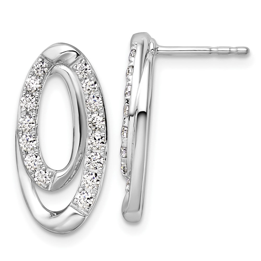14k White Gold 5/8 Ct. Lab Grown Diamond VS/SI+ G+ Complete Oval Post Earrings