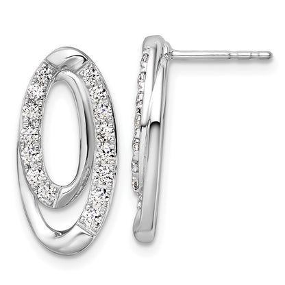 14k White Gold 5/8 Ct. Lab Grown Diamond VS/SI+ G+ Complete Oval Post Earrings