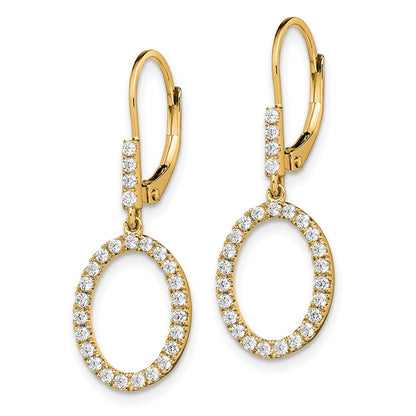 14k Yellow Gold 1/2 Ct. Lab Grown Diamond VS/SI+ G+ Dangle Oval Leverback Earrings