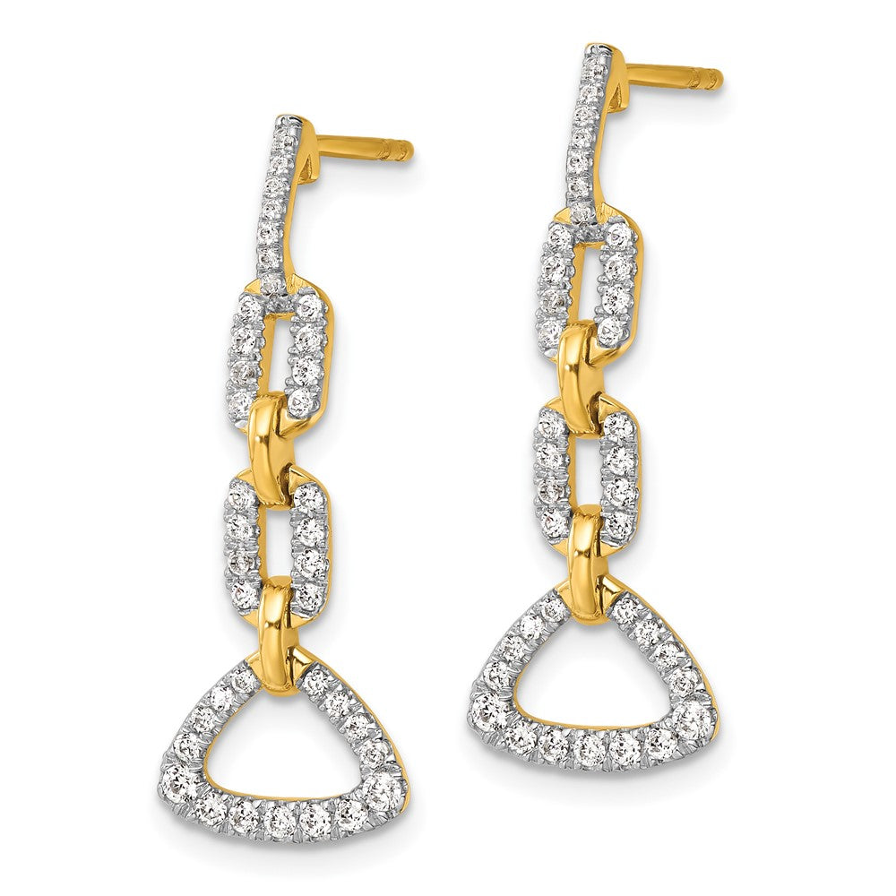 14K Yellow Gold Lab Grown Diamond Vs/Si+ G+ Fancy Post Dangle Earrings