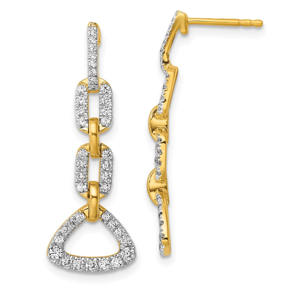 14K Yellow Gold Lab Grown Diamond Vs/Si+ G+ Fancy Post Dangle Earrings