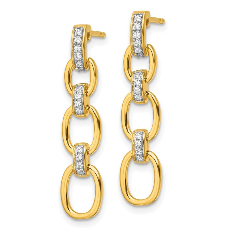 14k Yellow Gold 1/6 Ct. Lab Grown Diamond VS/SI+ G+ Fashion Dangle Link Post Earrings