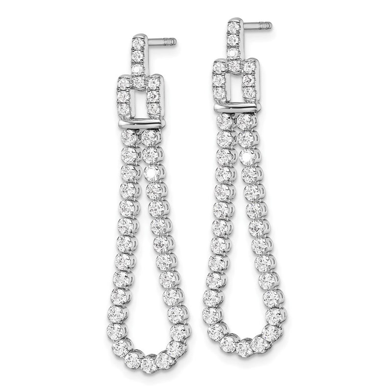 14k White Gold 1 5/8 Ct. Lab Grown Diamond VS/SI+ G+ Dangle Loop Post Earrings