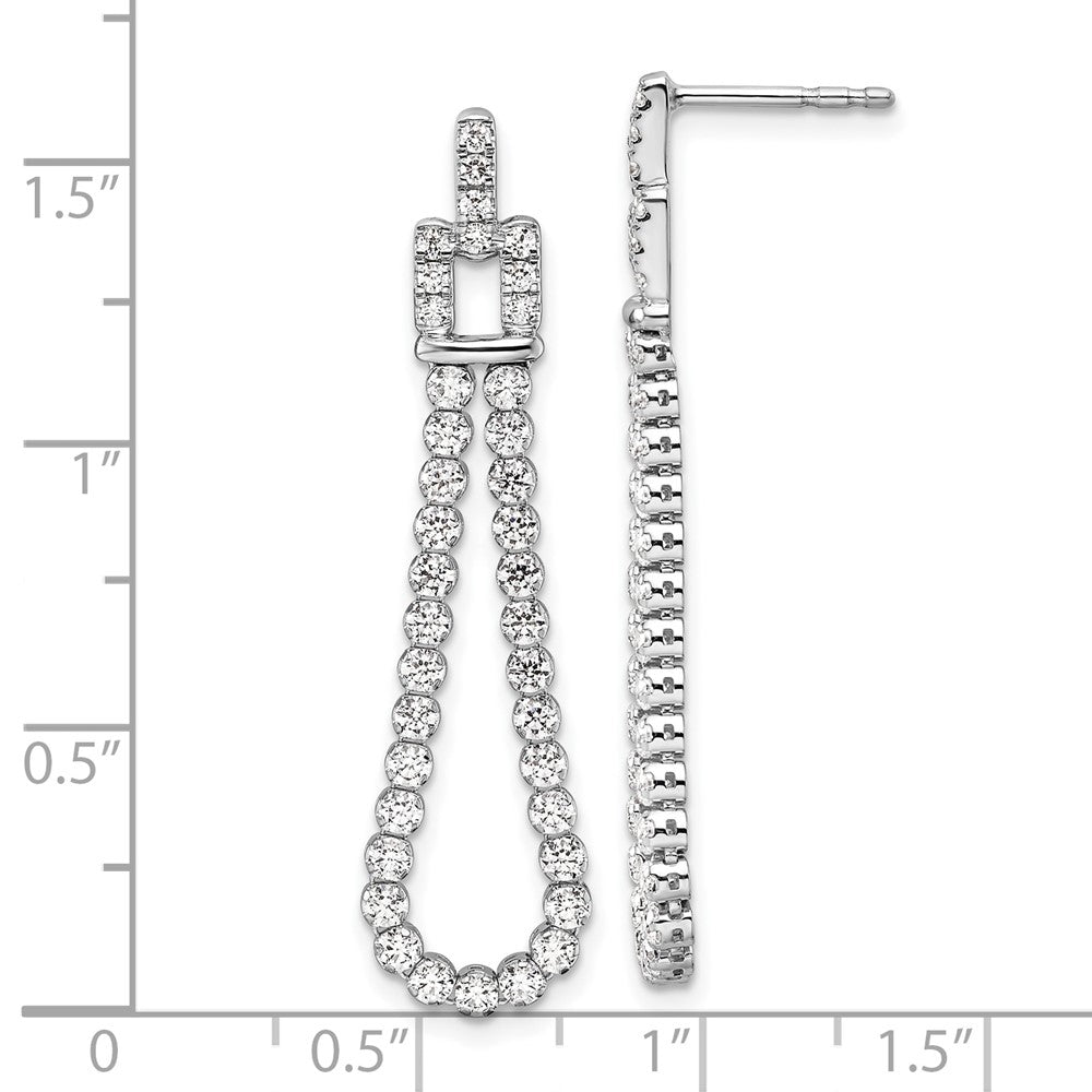 14k White Gold 1 5/8 Ct. Lab Grown Diamond VS/SI+ G+ Dangle Loop Post Earrings