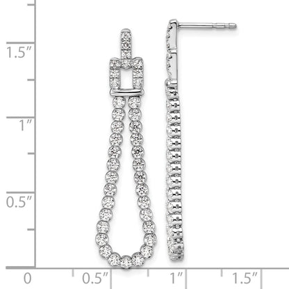 14k White Gold 1 5/8 Ct. Lab Grown Diamond VS/SI+ G+ Dangle Loop Post Earrings