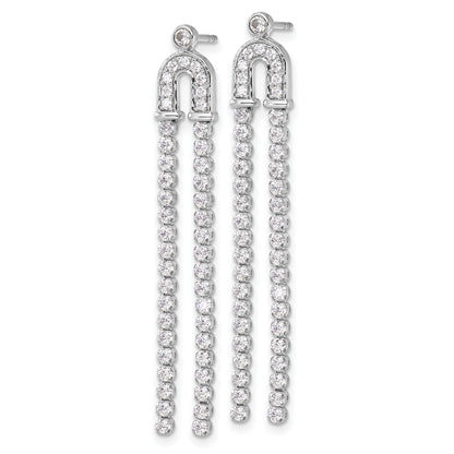 14k White Gold 2 Ct. Lab Grown Diamond VS/SI+ G+ Dangle Post Earrings