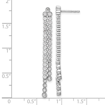 14k White Gold 1 5/8 Ct. Lab Grown Diamond VS/SI+ G+ Complete Dangle Post Earrings