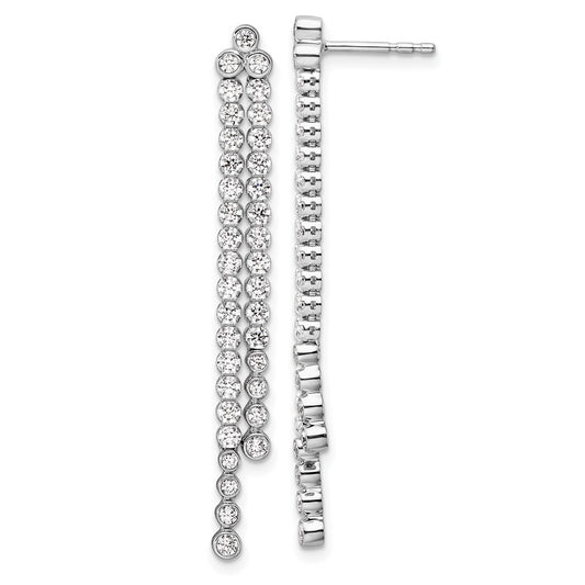 14k White Gold 1 5/8 Ct. Lab Grown Diamond VS/SI+ G+ Complete Dangle Post Earrings
