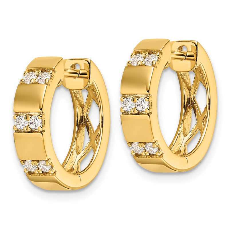 14k Yellow Gold 1/3 Ct. Lab Grown Diamond VS/SI+ G+ Fashion Hinged Hoop Earrings