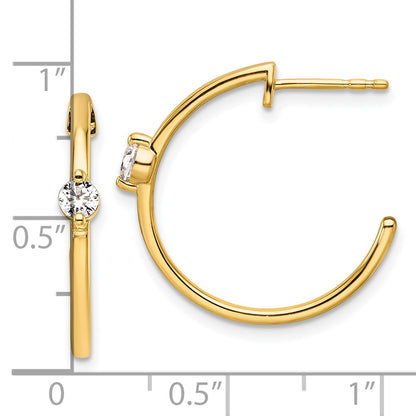 14k Yellow Gold 1/4 Ct. Lab Grown Diamond VS/SI+ G+ Complete C-Hoop Post Earrings