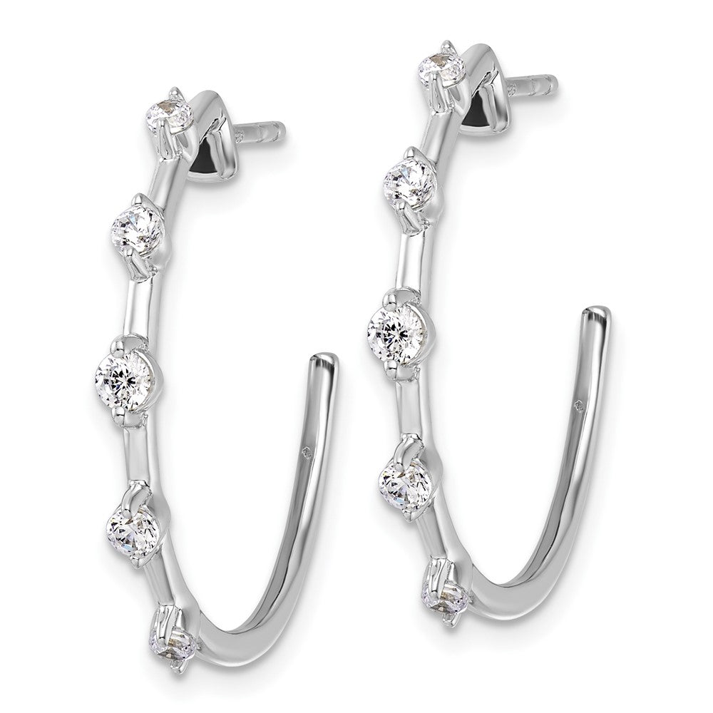 14k White Gold 3/8 Ct. Lab Grown Diamond VS/SI+ G+ C-Hoop Post Earrings