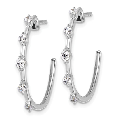 14k White Gold 3/8 Ct. Lab Grown Diamond VS/SI+ G+ C-Hoop Post Earrings