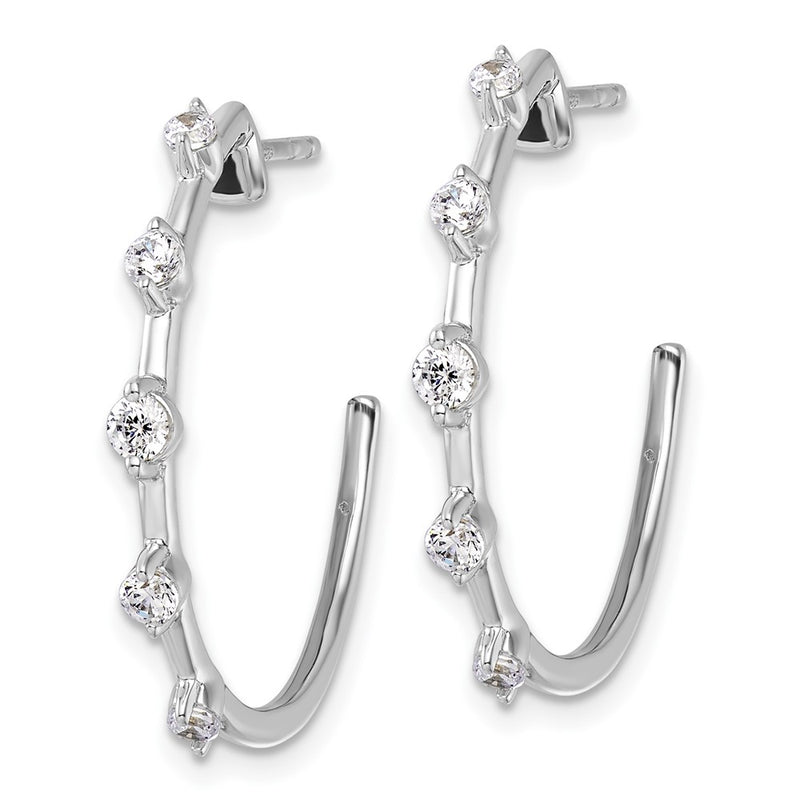 14k White Gold 3/8 Ct. Lab Grown Diamond VS/SI+ G+ C-Hoop Post Earrings