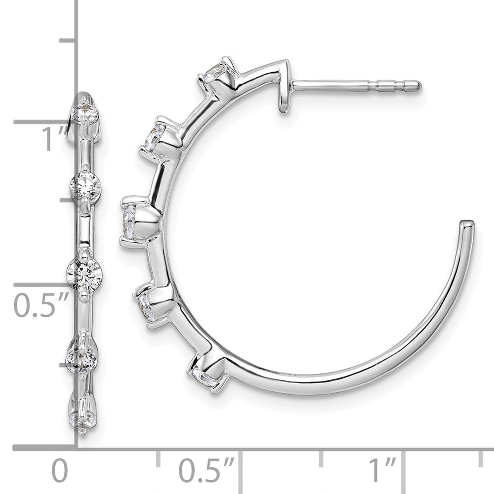 14k White Gold 3/8 Ct. Lab Grown Diamond VS/SI+ G+ C-Hoop Post Earrings