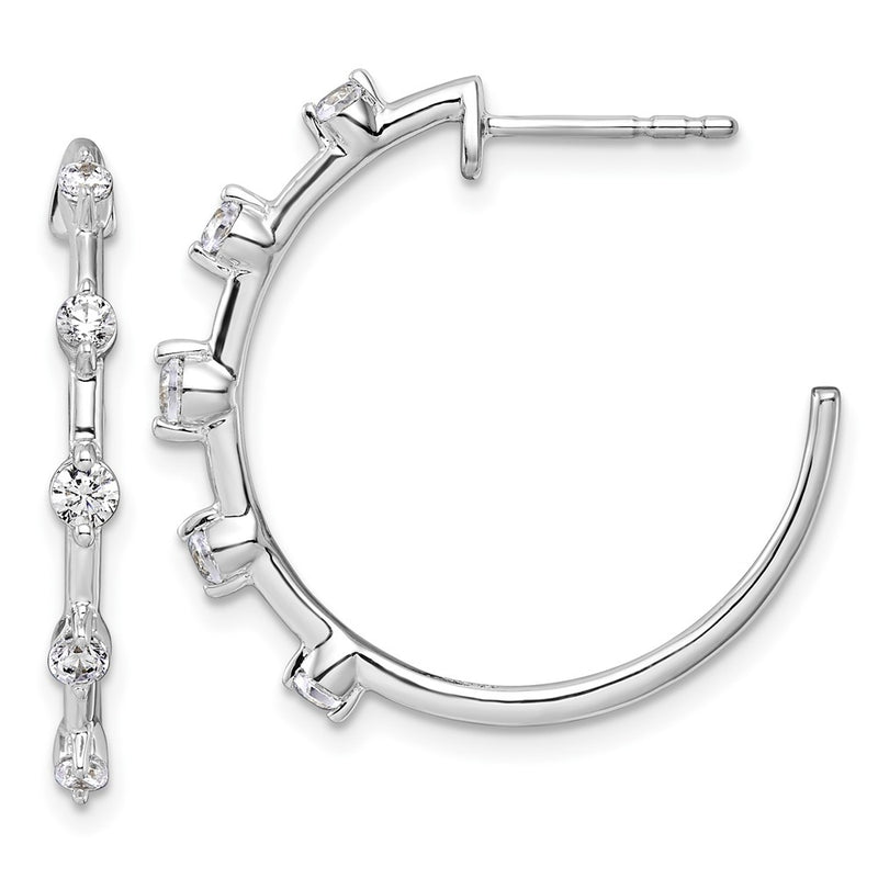 14k White Gold 3/8 Ct. Lab Grown Diamond VS/SI+ G+ C-Hoop Post Earrings
