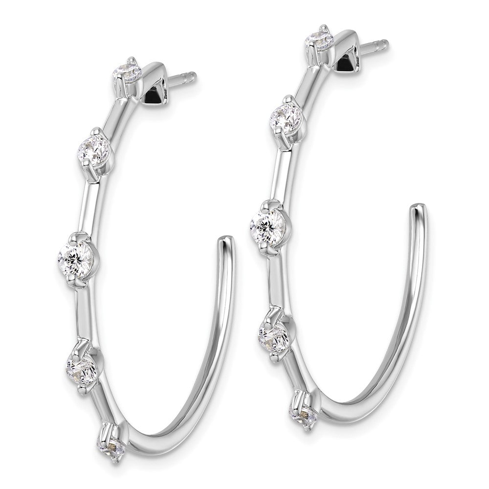 14k White Gold 3/4 Ct. Lab Grown Diamond VS/SI+ G+ Complete C-Hoop Post Earrings