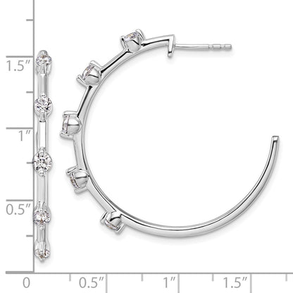 14k White Gold 3/4 Ct. Lab Grown Diamond VS/SI+ G+ Complete C-Hoop Post Earrings
