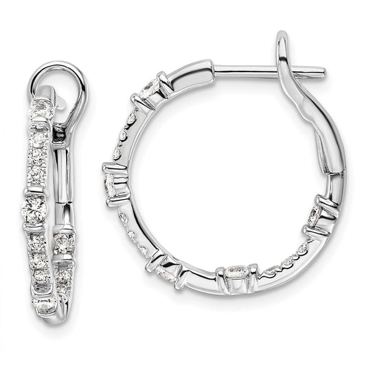 14k White Gold 3/4 Ct. Lab Grown Diamond VS/SI+ G+ Complete In and Out Hoop Earrings