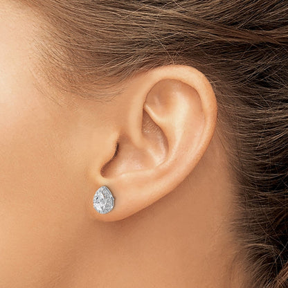 14k White Gold 1/4 Ct. Lab Grown Diamond VS/SI+ G+ Semi-Mount Pear Halo Earrings