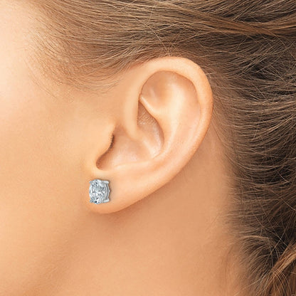14K White Gold 2 Ctw Lab Grown Diamond Vs+ F+ Oval 4 Prong Heavy Wt. Stud Earrings