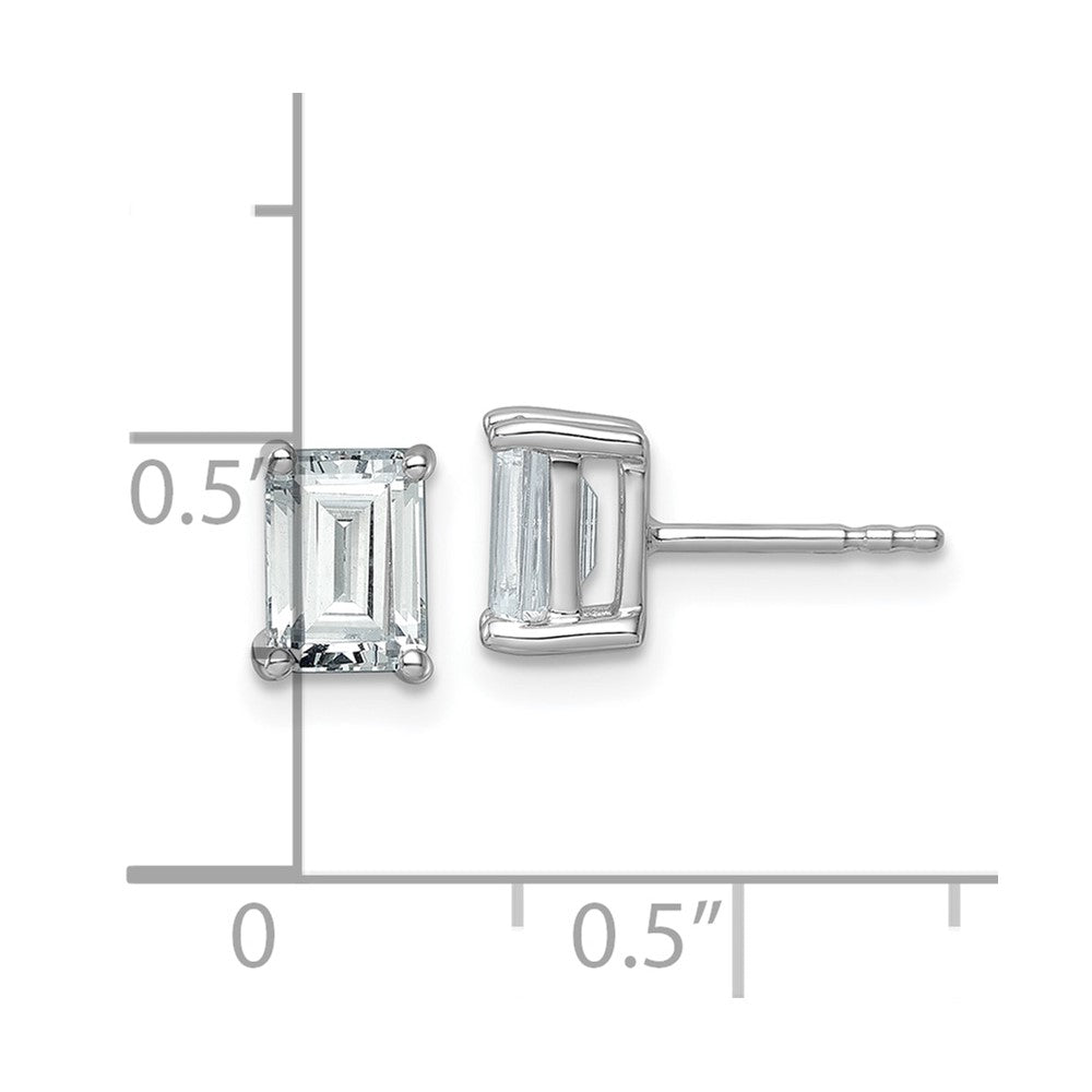 14K White Gold 2 Ctw Lab Grown Diamond Vs+ F+ Emerald 4 Prong Heavy Wt. Stud Earrings
