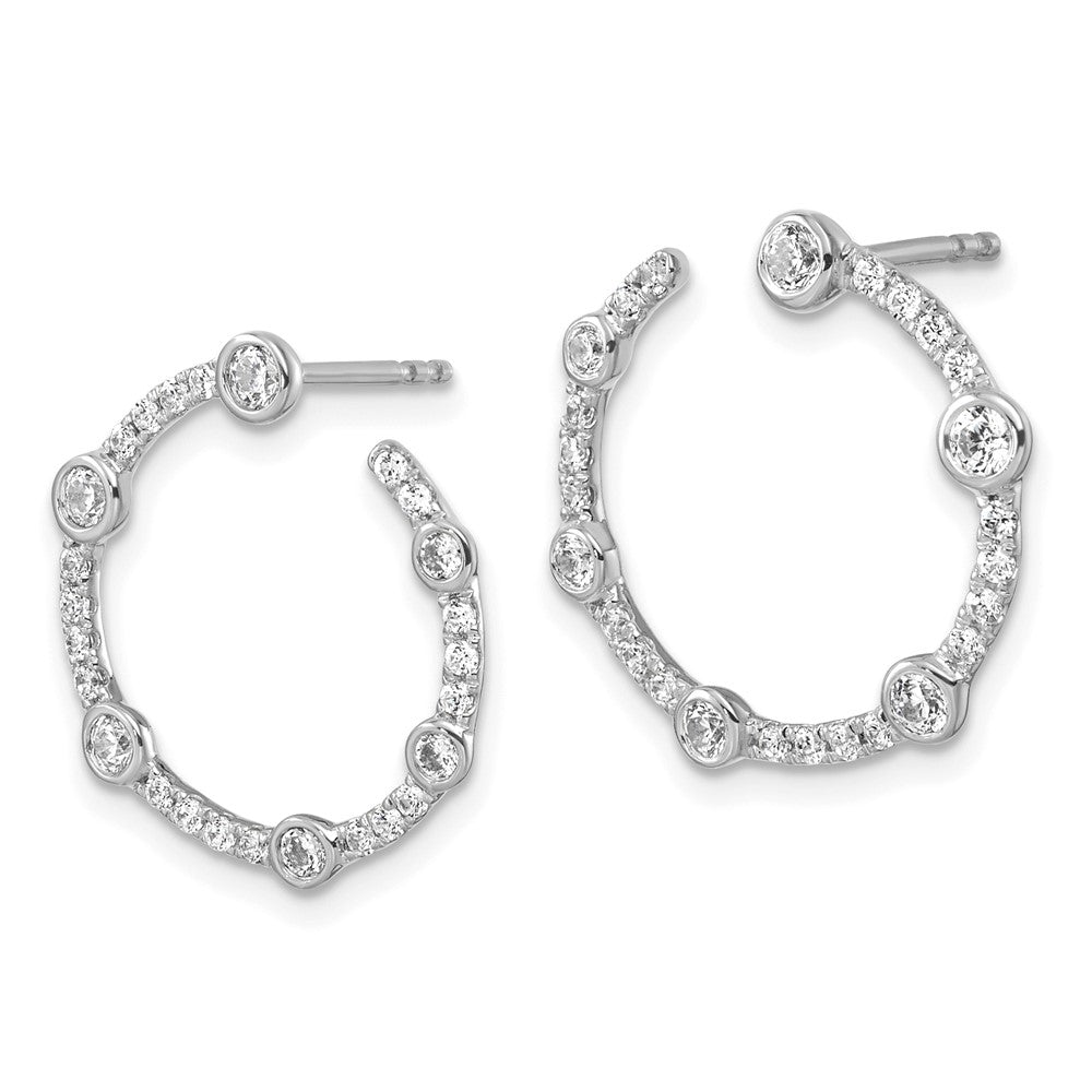 14K White Gold True Origin 7/8 Carat Lab Grown Diamond Vs Def Circular Post Earrings