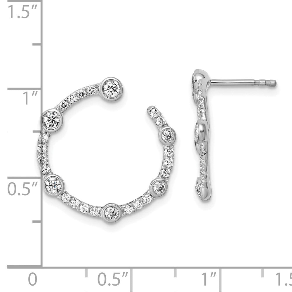 14K White Gold True Origin 7/8 Carat Lab Grown Diamond Vs Def Circular Post Earrings